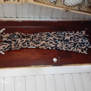 Armani Exchange sz US 8 NWT multi color animal print high/low maxi dress